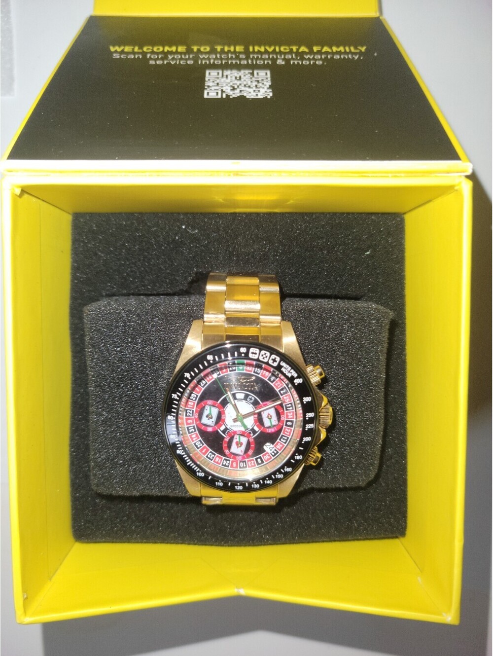 Invicta Speedway 44644 Casino Royale 39.5mm Men's Watch Roulette Gold Tone - NEW